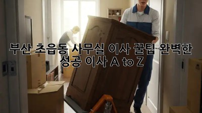 부산 초읍동 사무실 이사 꿀팁🍯: 완벽한 성공 이사 A to Z