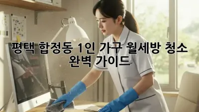 평택 합정동 1인 가구 월세방 청소 완벽 가이드